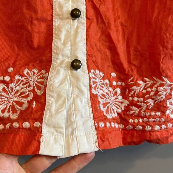 ROXY Orange & White Embroidered Sundress | SZ M - Picture 8 of 17